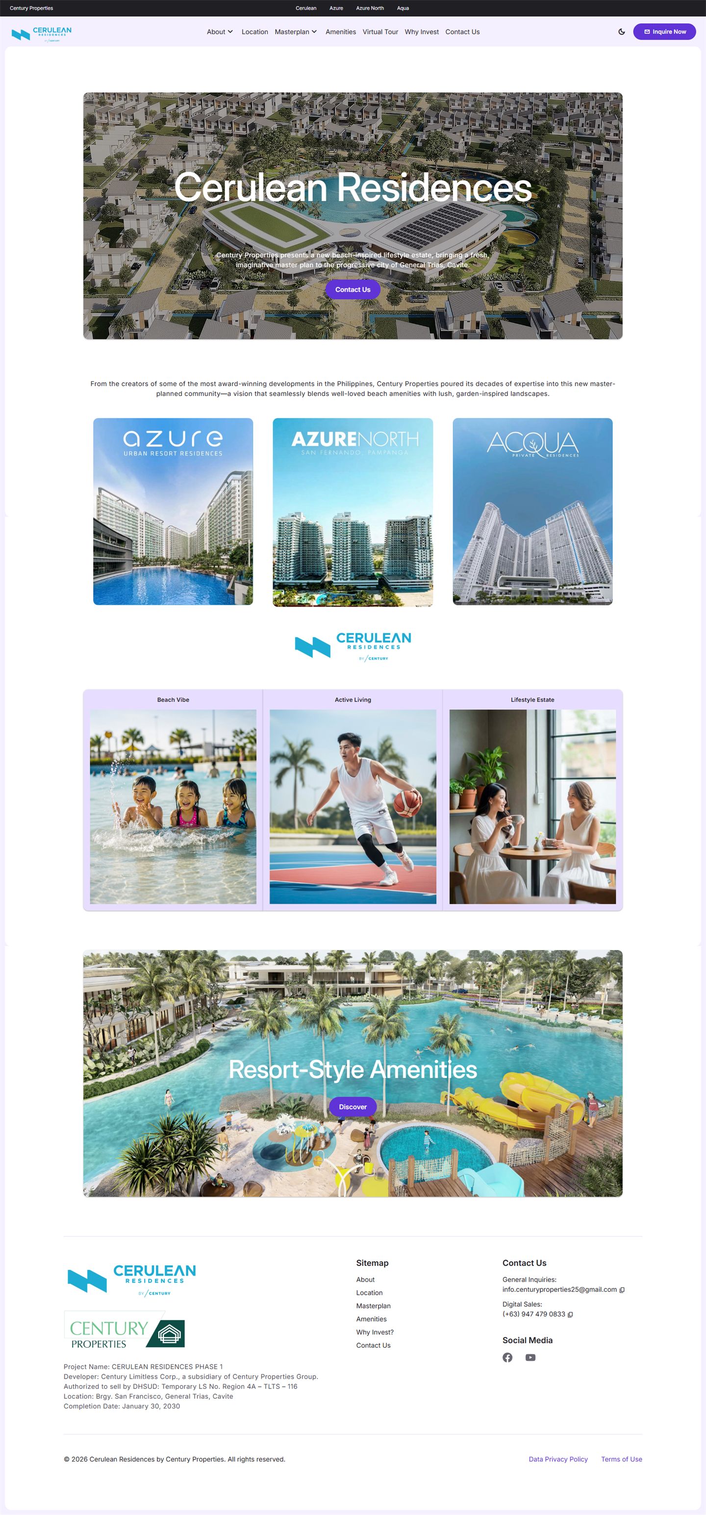 Cerulean Residences property website