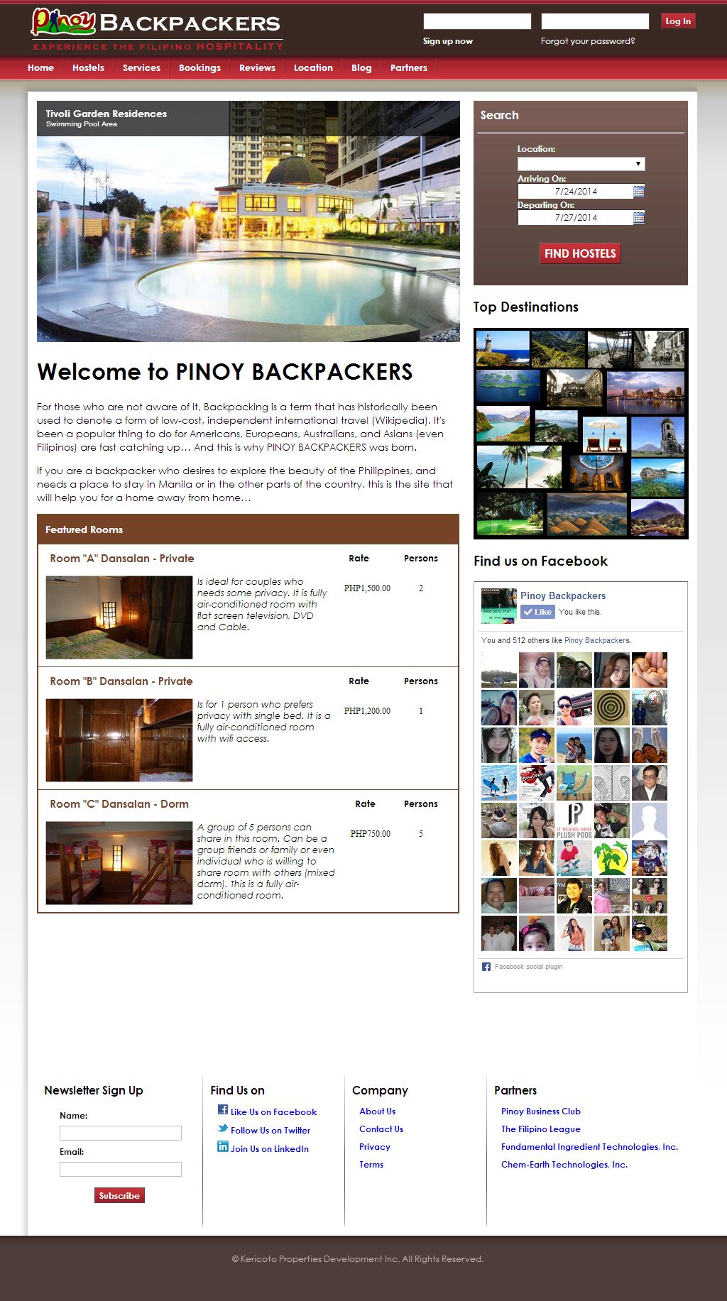 Pinoy Backpackers accommodation discovery and booking website